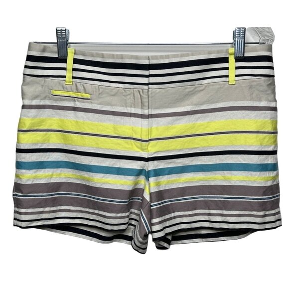LOFT Riviera Shorts Size 6 Striped Chino Cotton Preppy Casual Summe - Picture 1 of 7